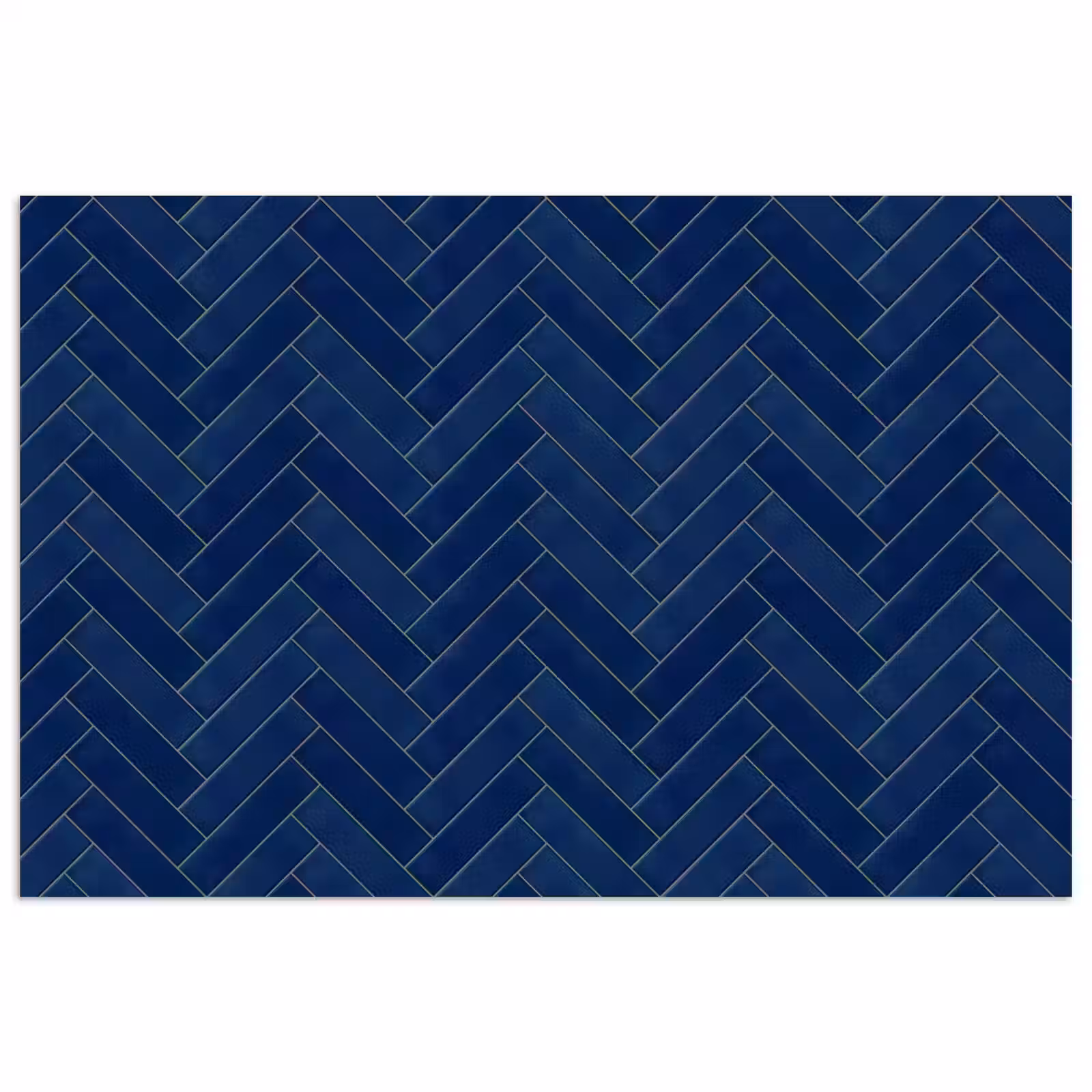 Poster - Visgraat - Wandtegel - Donkerblauw - Navy Blue — 1