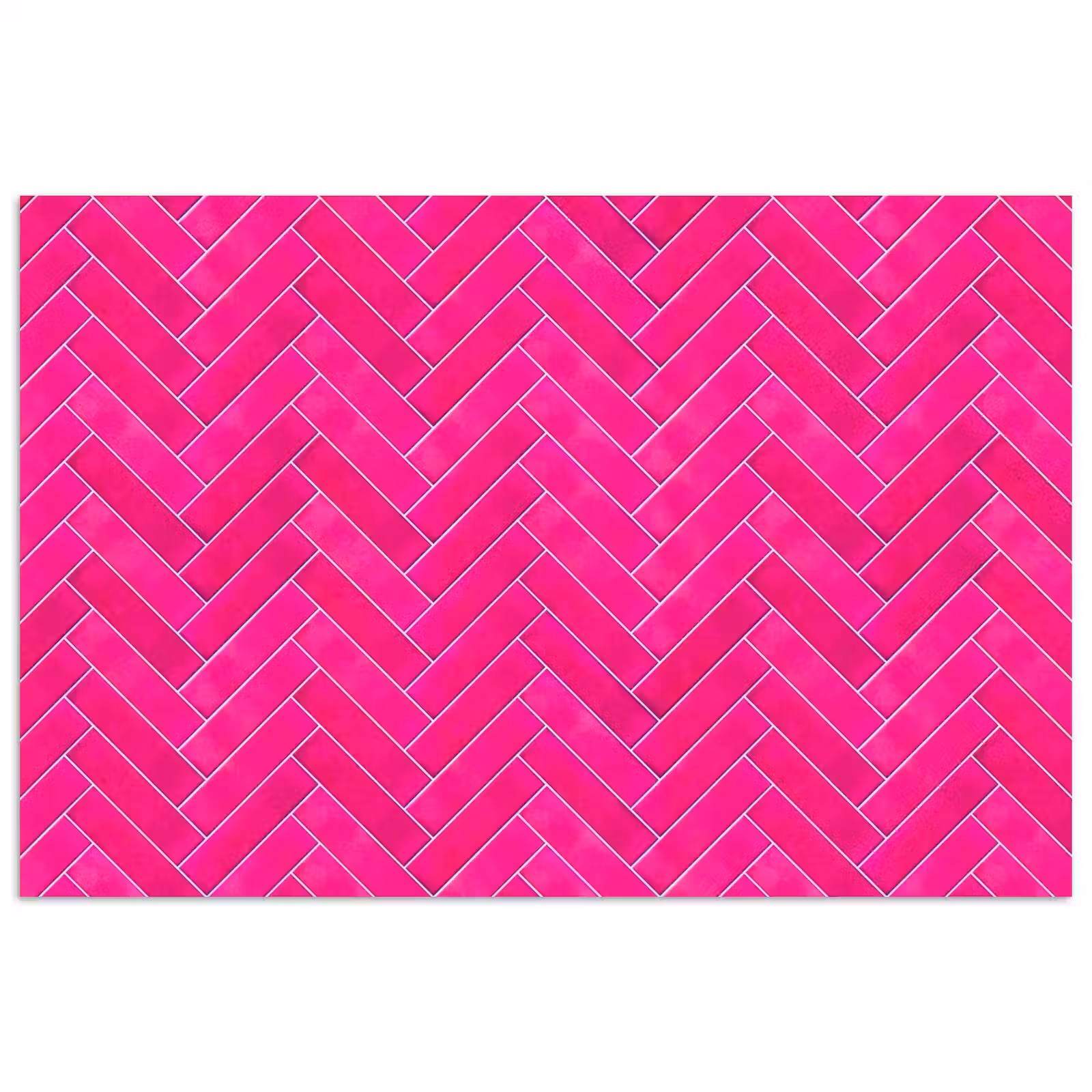 Poster - Visgraat - Wandtegel - Fuchsia - Roze — 1