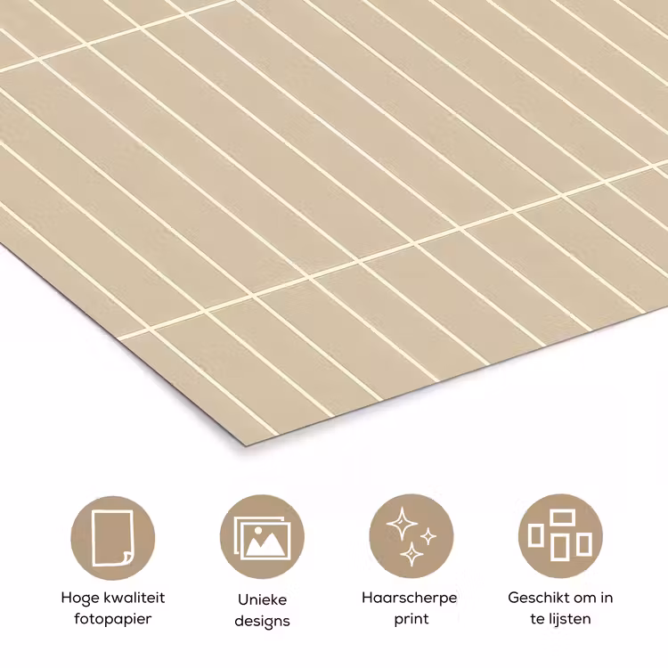 Poster - Verticaal - Wandtegel - Crème - Beige — 5
