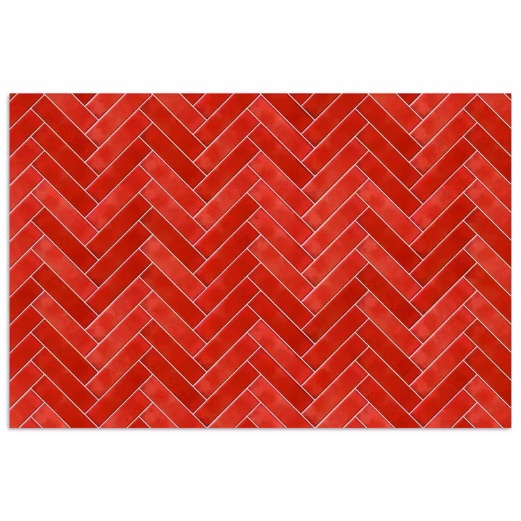 Poster - Visgraat - Tegel - Rood — 1