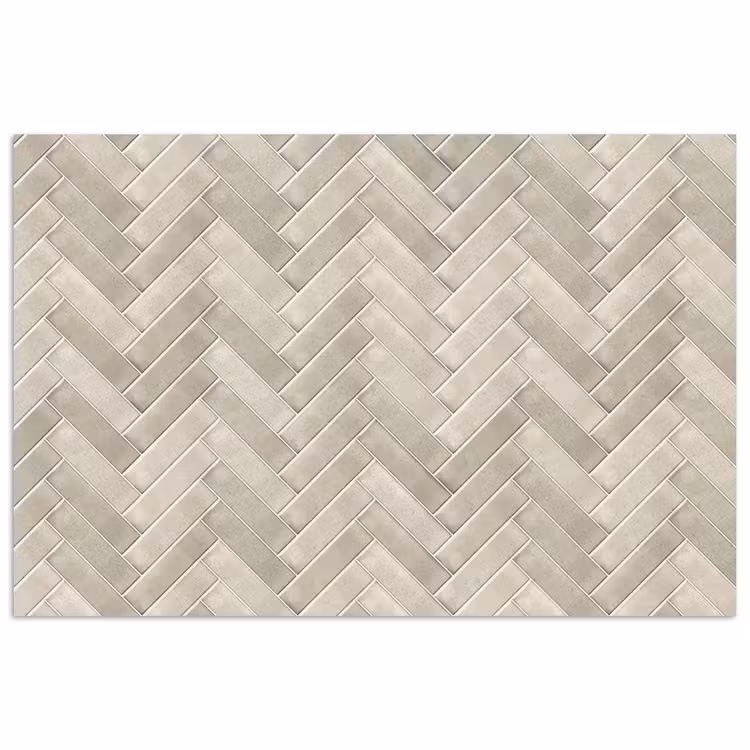 Poster - Visgraat - Wandtegel - Beige — 1