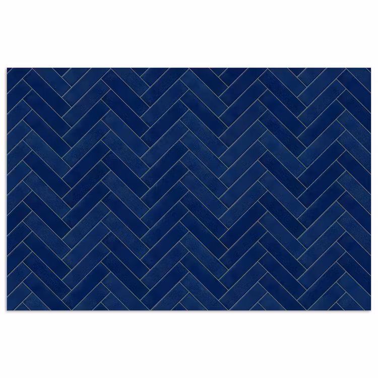 Poster - Visgraat - Wandtegel - Donkerblauw - Navy Blue — 1