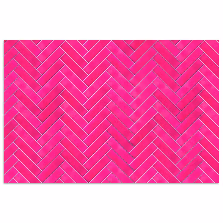 Poster - Visgraat - Wandtegel - Fuchsia - Roze — 1