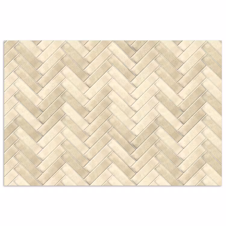 Poster - Visgraat - Wandtegel - Licht Beige — 1