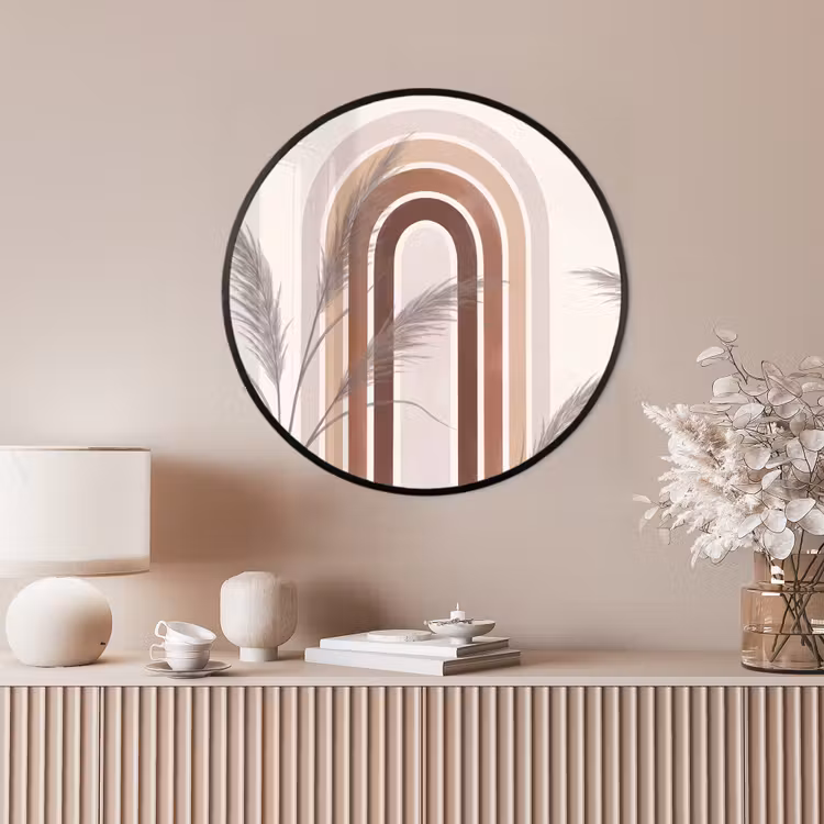 Ronde fotolijst - Abstract - Bogen - Plant - Boho - Beige — 4