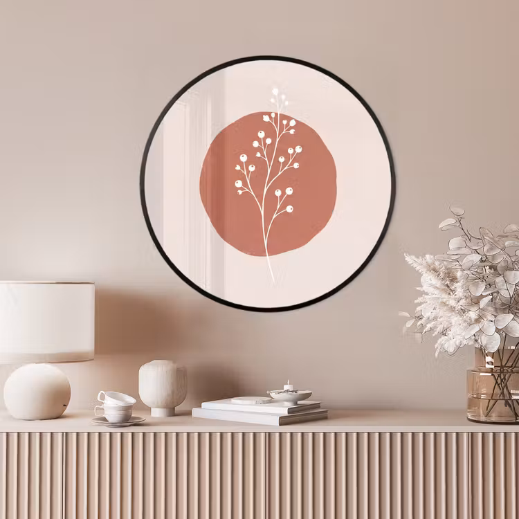 Ronde fotolijst - Plant - Tak - Abstract - Modern - Wit — 4