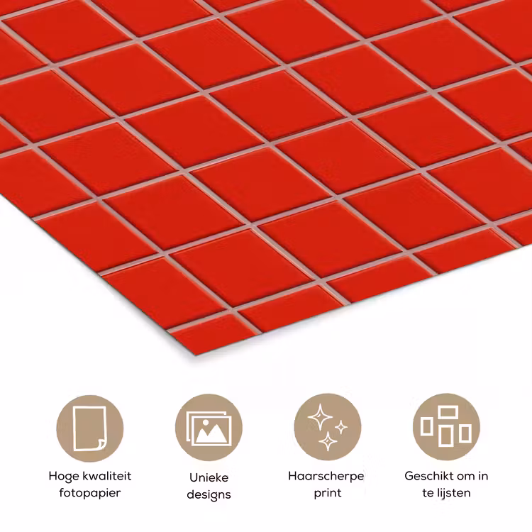 Poster - Tegel - Patroon - Kersen - Rood — 5