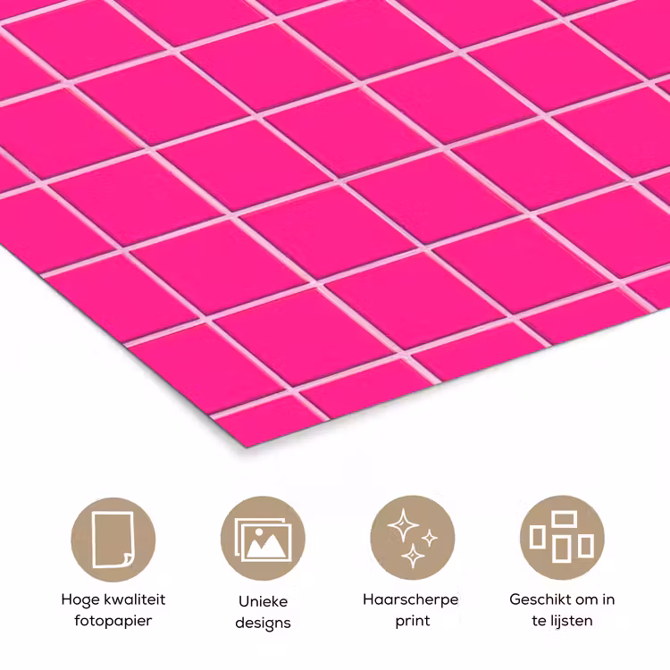 Poster - Tegels - Vierkant - Fuchsia — 5
