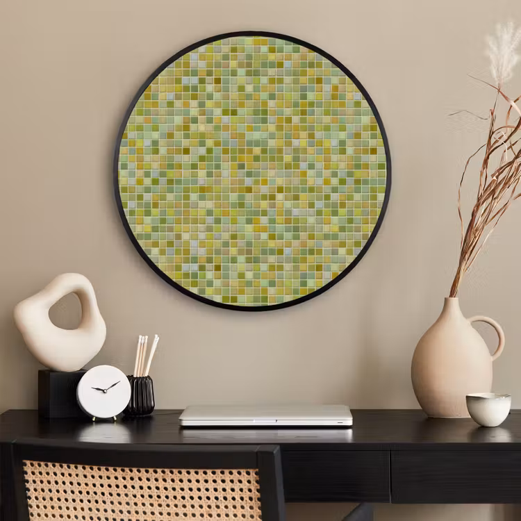 Ronde fotolijst - Mozaïek - Patroon - Groen — 2