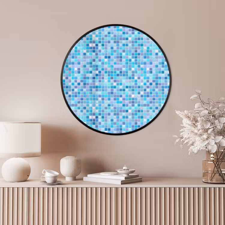 Ronde fotolijst - Mozaïek - Patroon - Turquoise — 4