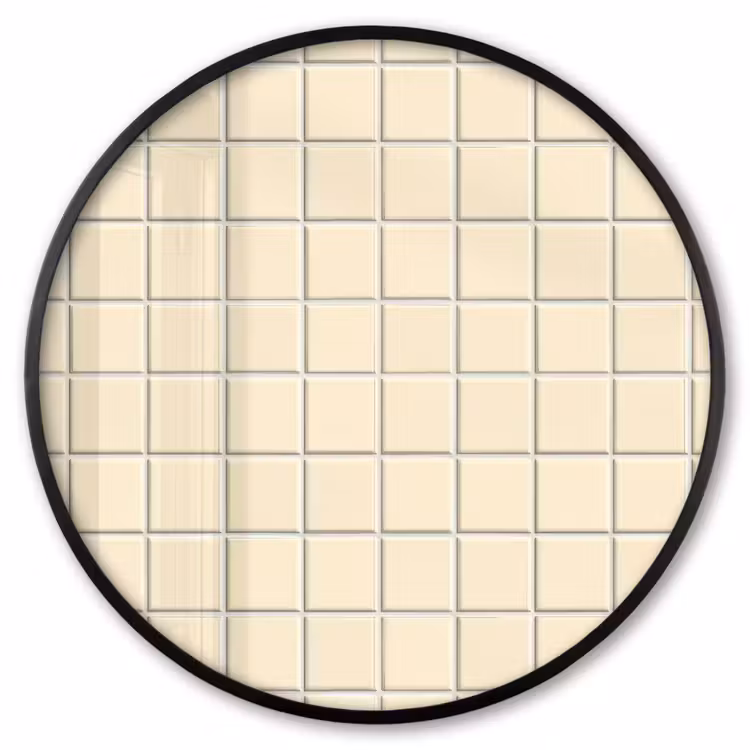 Ronde fotolijst - Patroon - Tegels - Gebroken - Wit — 1