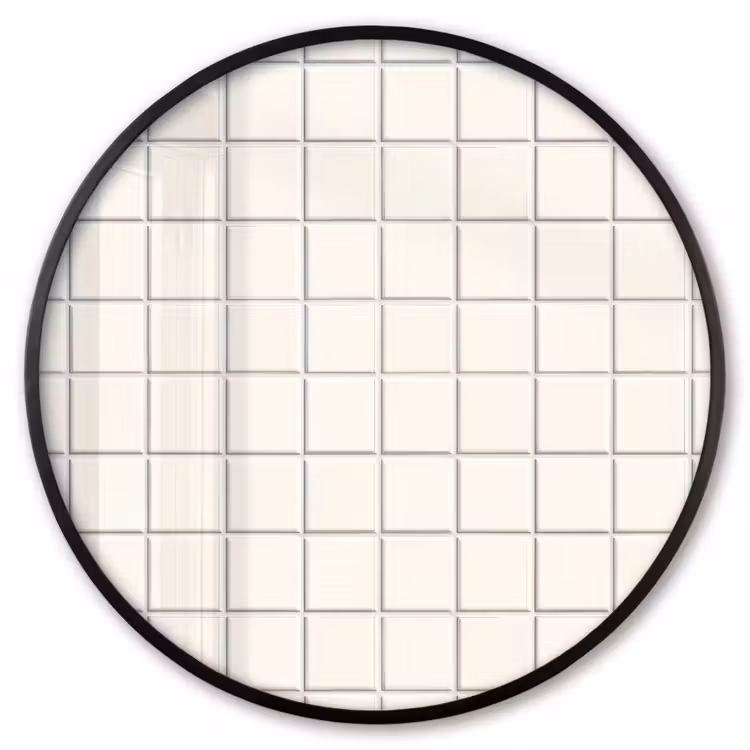 Ronde fotolijst - Patroon - Tegels - Wit — 1