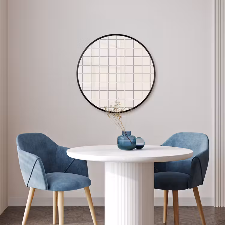 Ronde fotolijst - Patroon - Tegels - Wit — 3