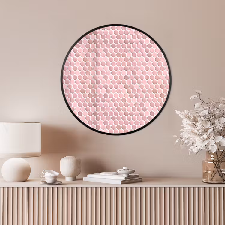 Ronde fotolijst - Penny - Mozaïek - Lichtroze — 4