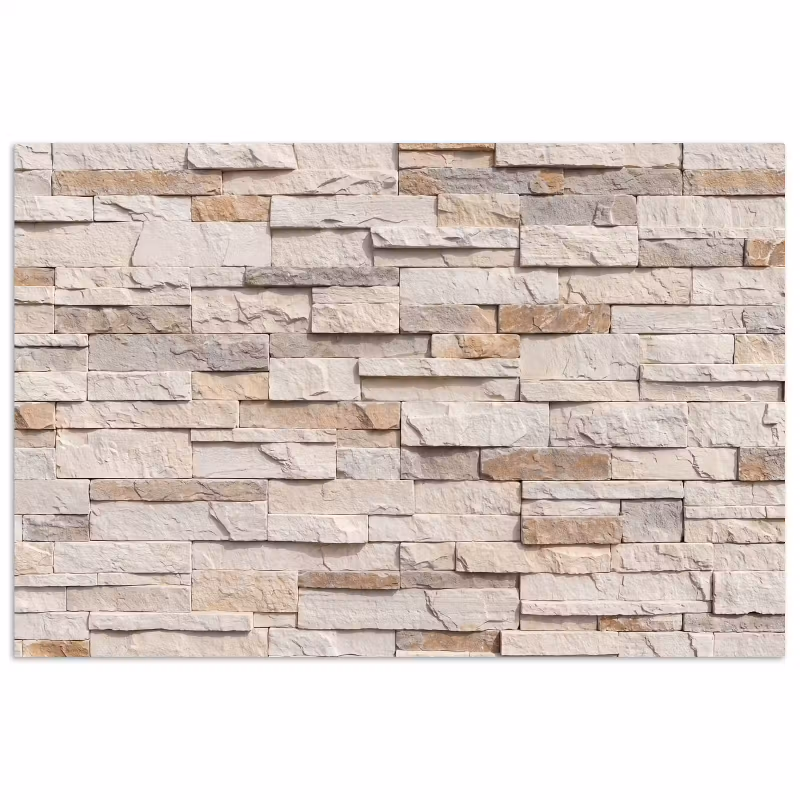 Poster - Steen - Muur - Textuur - Rustiek - Beige — 1