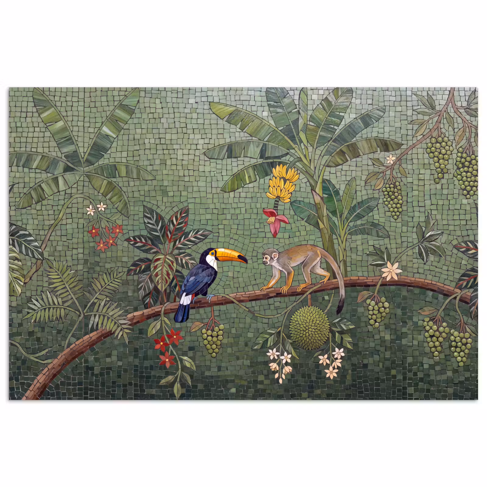Poster - Vogel - Dier - Jungle - Mozaïek - Natuur — 1
