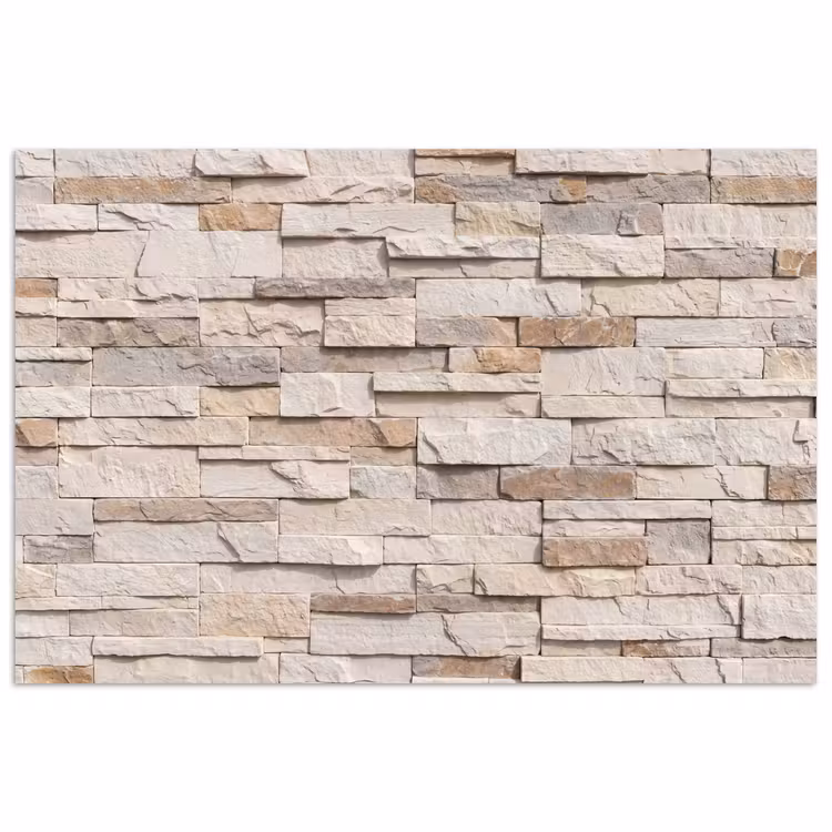 Poster - Steen - Muur - Textuur - Rustiek - Beige — 1