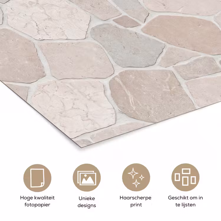 Poster - Steen - Patroon - Textuur - Beige — 5