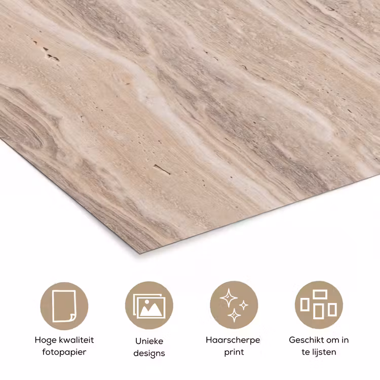 Poster - Steen - Patroon - Textuur - Natuurlijk - Beige — 5