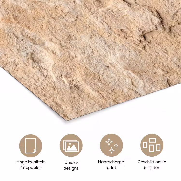 Poster - Textuur - Steen - Natuur - Beige — 5