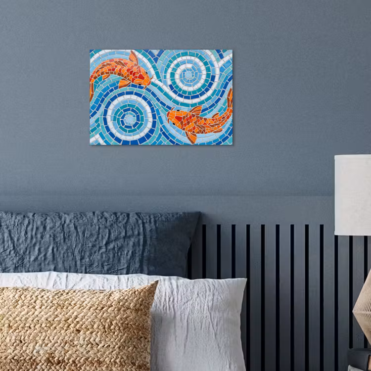 Poster - Vis - Mozaïek - Water - Decoratief - Blauw — 3