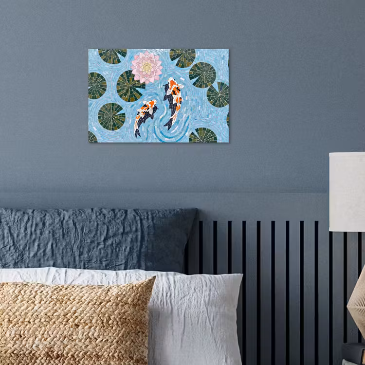 Poster - Vis - Water - Natuur - Mozaïek - Blauw — 3