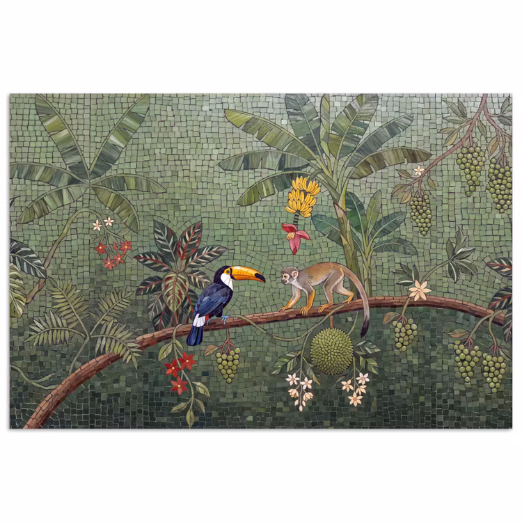 Poster - Vogel - Dier - Jungle - Mozaïek - Natuur — 1