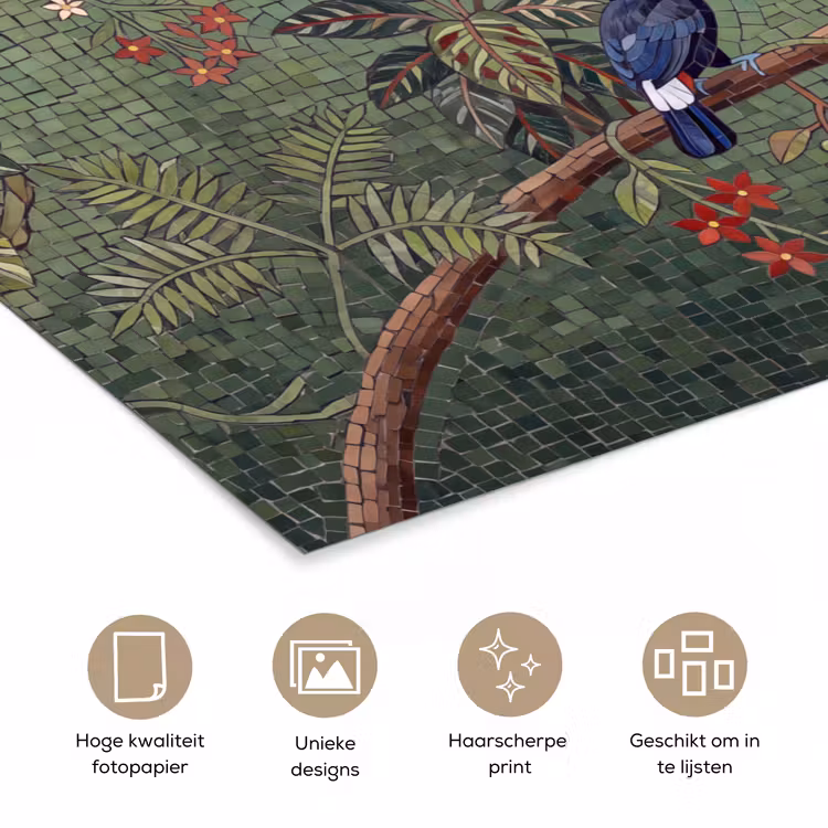 Poster - Vogel - Dier - Jungle - Mozaïek - Natuur — 5