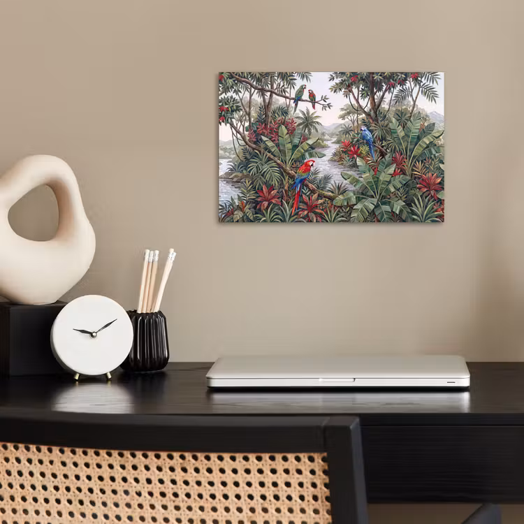 Poster - Vogel - Jungle - Natuur - Mozaïek - Groen — 2