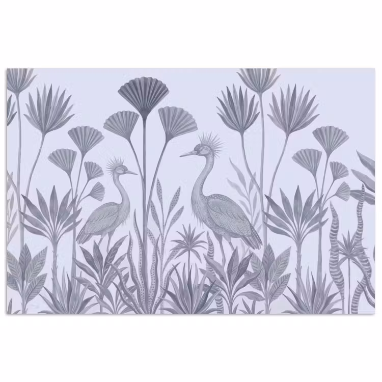 Poster - Vogel - Tropisch - Illustratie - Blauwgrijs - Natuur — 1