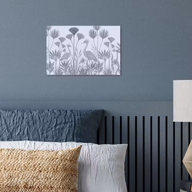 Poster - Vogel - Tropisch - Illustratie - Blauwgrijs - Natuur — 3