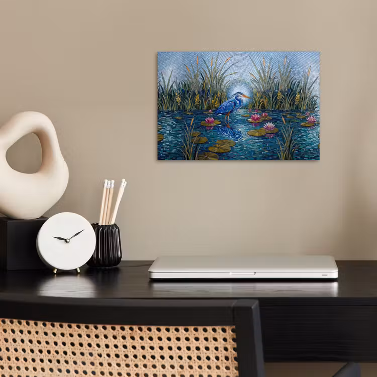 Poster - Vogel - Water - Natuur - Abstract - Blauw — 2