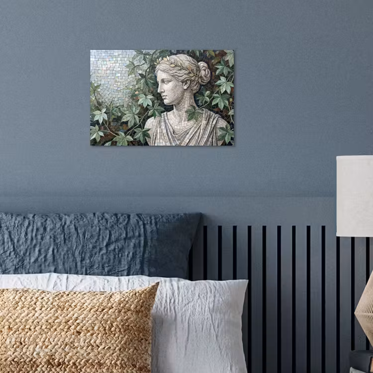 Poster - Vrouw - Klassiek - Mozaiëk - Natuur - Groen — 3