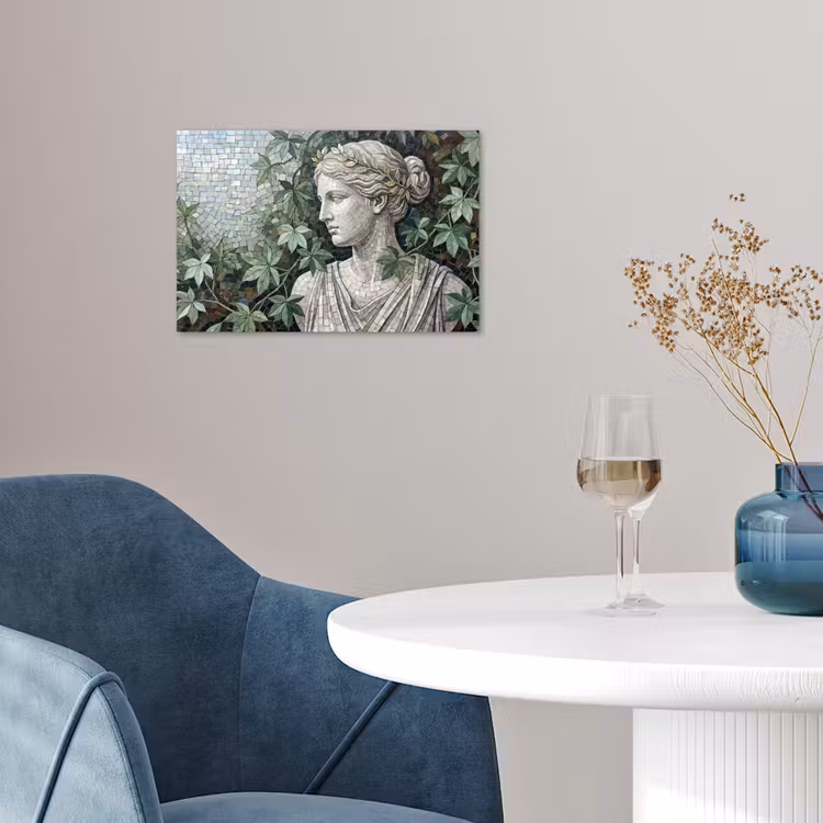 Poster - Vrouw - Klassiek - Mozaiëk - Natuur - Groen — 4