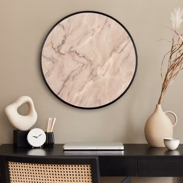 Ronde fotolijst - Marmer - Patroon - Abstract - Modern - Beige — 2