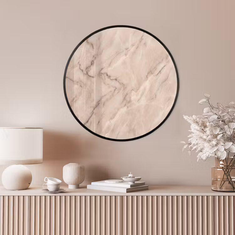 Ronde fotolijst - Marmer - Patroon - Abstract - Modern - Beige — 4