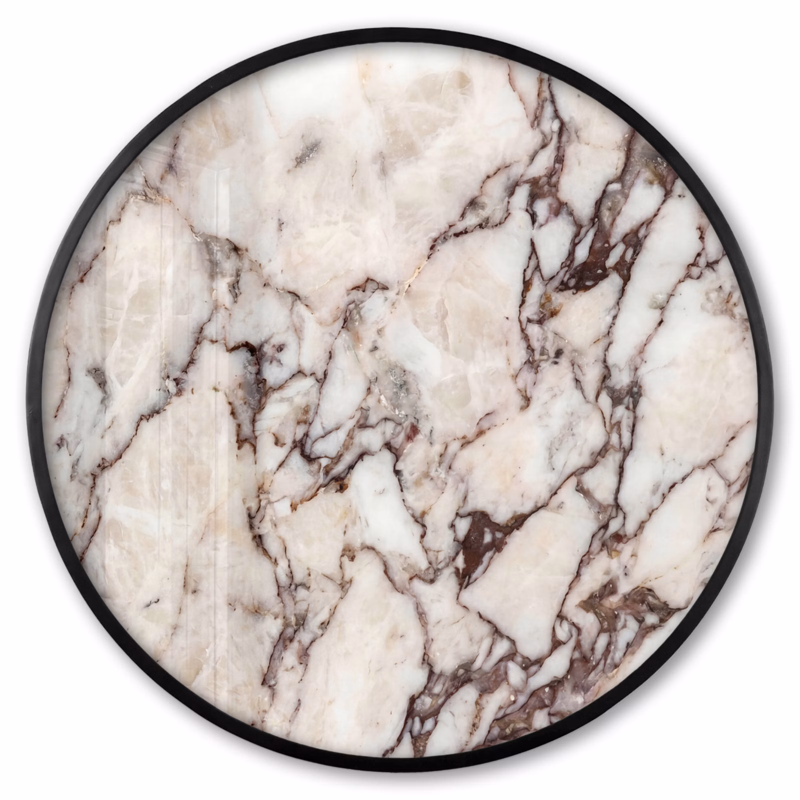 Ronde fotolijst - Marmer - Textuur - Abstract - Wit - Bruin — 1