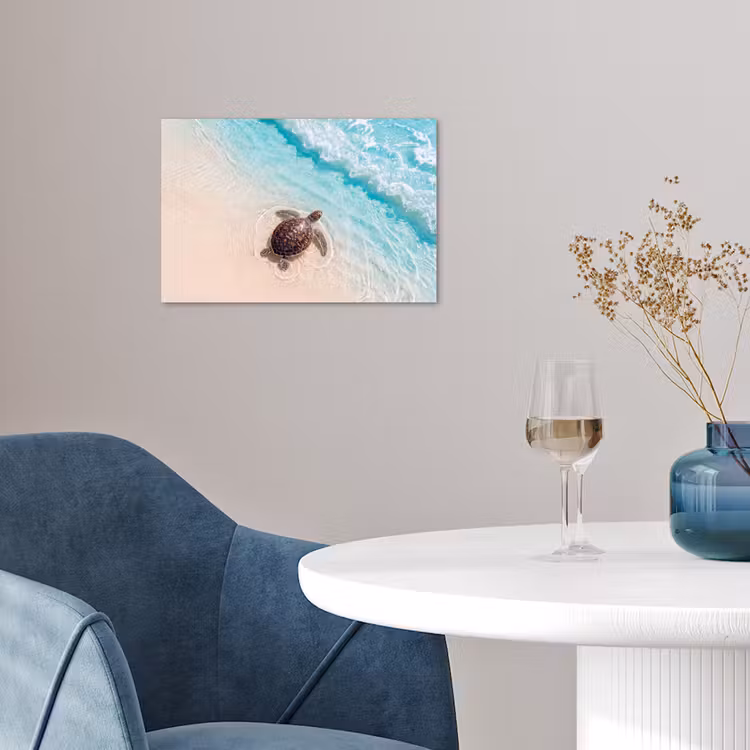Poster - Schildpad - Helder water - Strand - Dieren - Natuur — 4