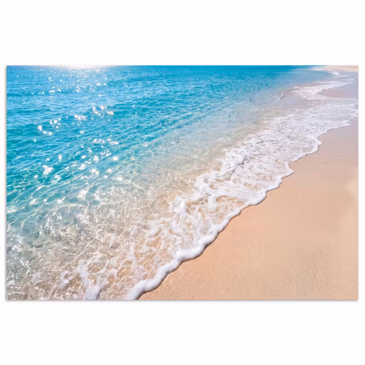 Poster - Strand - Water - Natuur - Blauw - Beige — 1