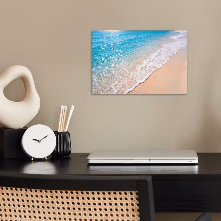Poster - Strand - Water - Natuur - Blauw - Beige — 2