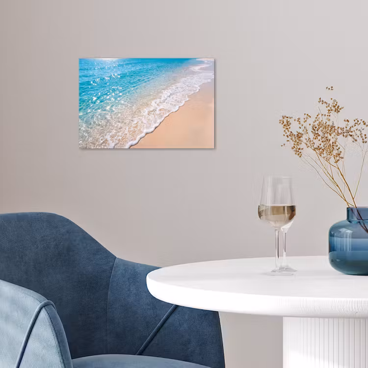 Poster - Strand - Water - Natuur - Blauw - Beige — 4