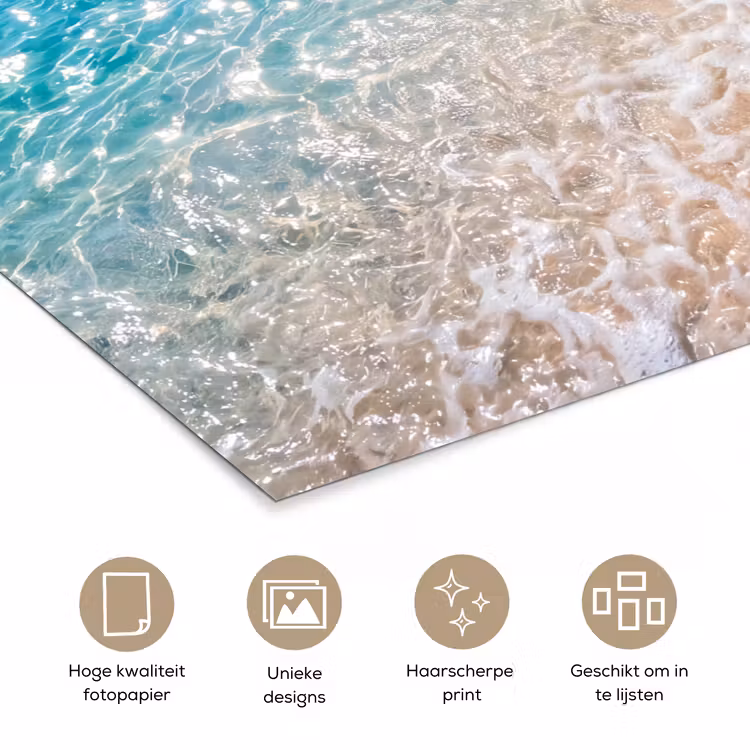 Poster - Strand - Water - Natuur - Blauw - Beige — 5