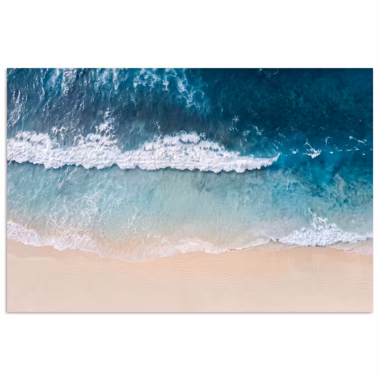Poster - Strand - Zee - Golven - Natuur - Blauw — 1