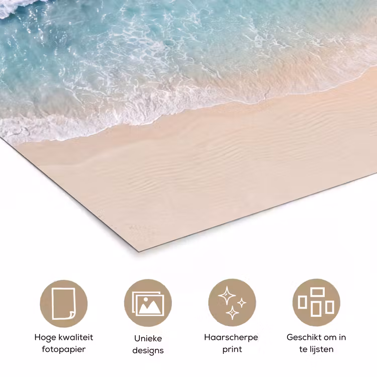 Poster - Strand - Zee - Golven - Natuur - Blauw — 5