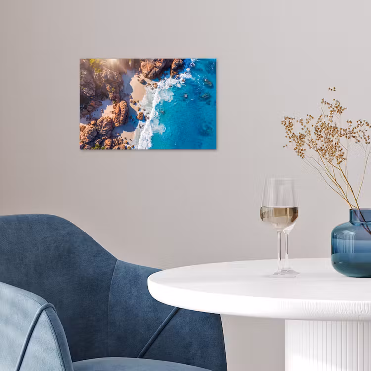 Poster - Strand - Zee - Rotsen - Natuur - Blauw — 4
