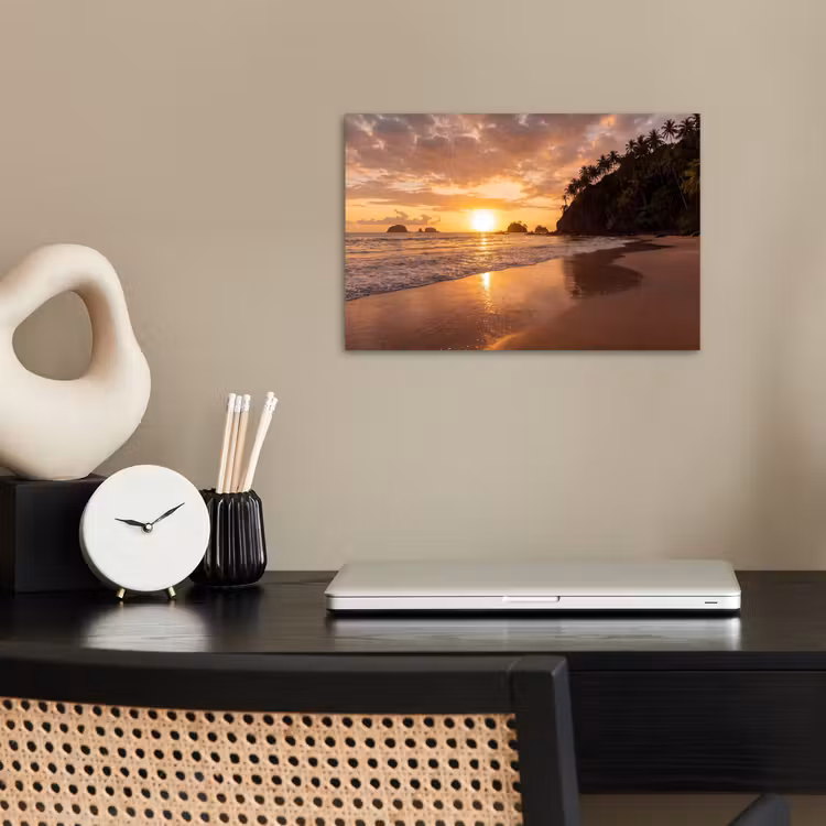 Poster - Strand - Zonsondergang - Natuur - Tropisch - Oranje — 2
