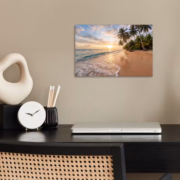 Poster - Strand - Zonsondergang - Tropisch - Natuur - Goud — 2
