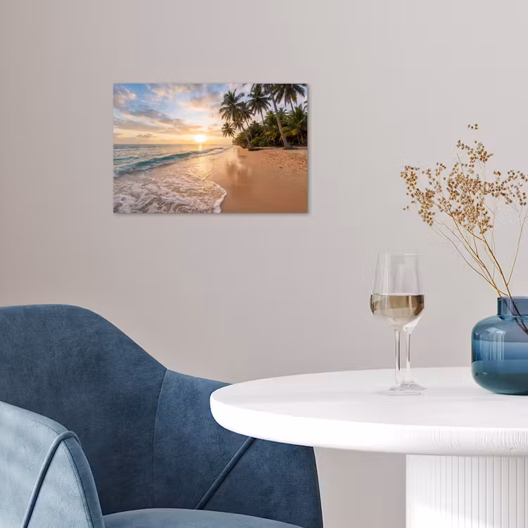 Poster - Strand - Zonsondergang - Tropisch - Natuur - Goud — 4
