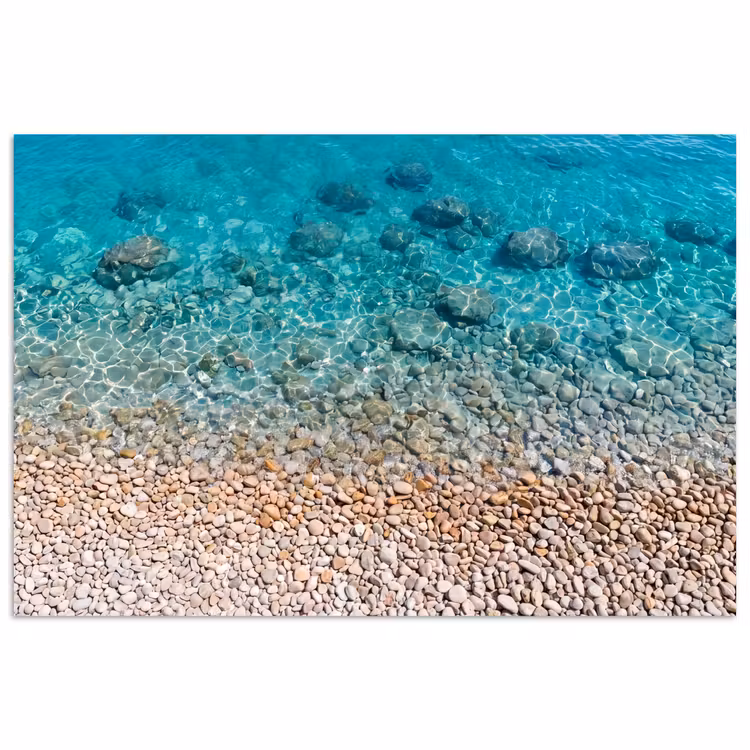 Poster - Water - Kiezels - Natuur - Levendig - Turkoois — 1