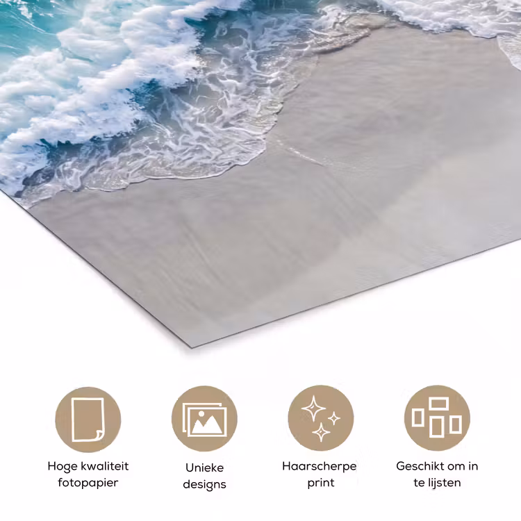 Poster - Zee - Golf - Strand - Natuur - Blauw — 5